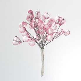 Міні-гілочки з акриловими сердечками рожевого кольору, 6 шт від Hobby and You