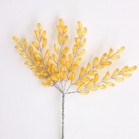 Мини-веточки с акриловыми лепестками янтарного цвета, 6 шт от Hobby and You