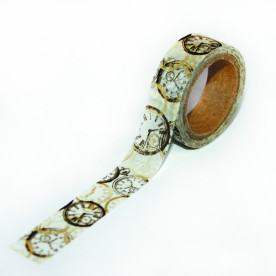 Бумажный скотч "Будильник", ширина 15 мм, длина 8 м от ScrapBerry's