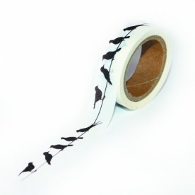 Паперовий скотч "Птахи", ширина 15 мм, довжина 8 м від ScrapBerry's