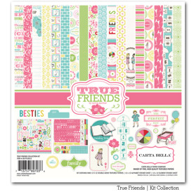 Набір паперу True Friends 30х30 см 9 листів + ​​наклейки від Carta Bella