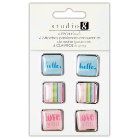 Набір брадс Love You, 6 шт, 2х2 см від Hampton Art