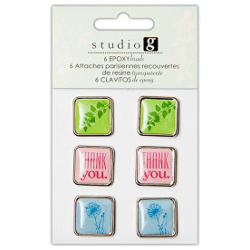 Набір брадс Thank You, 6 шт, 2х2 см від Hampton Art