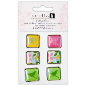 Набор брадсов Happy Birthday, 6 шт, 2х2 см от Hampton Art