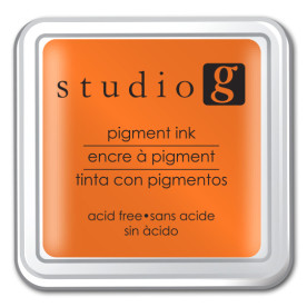 Пигментные чернила для штампинга Orange, 5х5 см, от Hampton Art