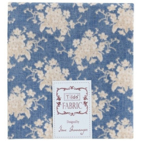 Тканина для рукоділля білі квіти на синьому тлі 55х50 см від Tilda