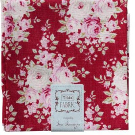 Ткань для рукоделия красного цвета Лора 55х50 см от Tilda