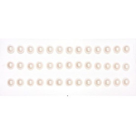 Напівперлини білого кольору на клейовий основі, 6 мм, 39 шт, ScrapBerry's