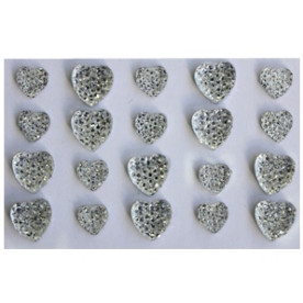Набір сердечок з прозорими стразами, 20 шт,  ScrapBerry's