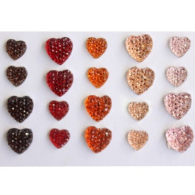 Набір сердечок зі стразами в яскравих тонах, 20 шт, ScrapBerry's