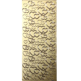 Контурные наклейки "Два сердца" золотого цвета, ScrapBerry's