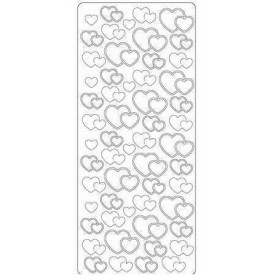 Контурные наклейки "Два сердца" серебряного цвета, ScrapBerry's