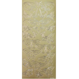 Контурные наклейки "Бабочки" большие золотого цвета, ScrapBerry's