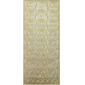 Контурні наклейки "Метелики і сердечка" золотого кольору від ScrapBerry's