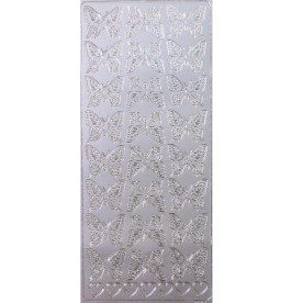 Контурные наклейки "Бабочки и сердечки" серебряного цвета, ScrapBerry's