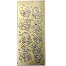 Контурные наклейки "Сердце" золотого цвета, ScrapBerry's