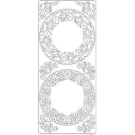 Контурные наклейки "Ажурная салфетка" серебряного цвета, ScrapBerry's