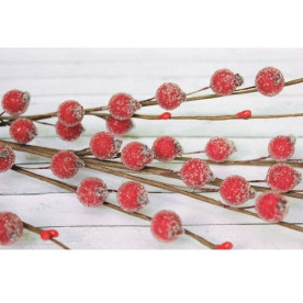 Гілочка з червоними ягідками в обсипання, 42 см від ScrapBerry's