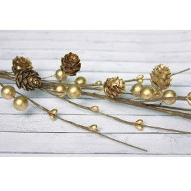 Веточка с золотыми шишками и ягодками, 37 см от ScrapBerry's