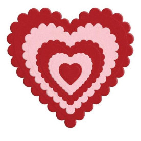 Ножі для тиснення і вирізання Scallop Hearts, 5 шт від We R Memory Keepers