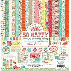 Набор бумаги So Happy Together, 30х30 см, 12 листов + наклейки от Echo Park