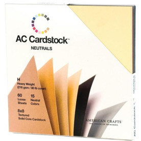 Набор текстурного кардстока Neutrals 15 листов 20х20 см от American Crafts