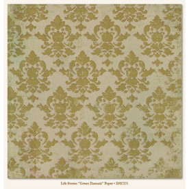Односторонняя скрапбумага Green Damask - Life Stories от My Mind's Eye