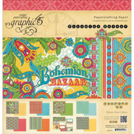 Набор бумаги Bohemian Bazaar 8 листов 30х30 см от Graphic 45