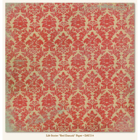 Односторонняя скрапбумага Red Damask - Life Stories от My Mind's Eye
