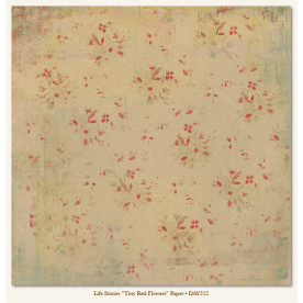 Односторонній скраппапір Tiny Red Flowers - Life Stories від My Mind's Eye