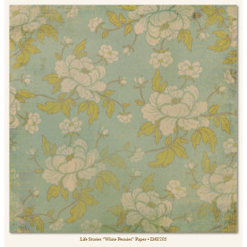 Односторонній скраппапір White Peonies - Life Stories від My Mind's Eye