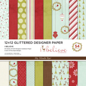 Набір паперу I Believe від My Mind's Eye, 18 аркушів з глітером