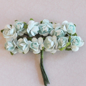 Набор розочек голубого цвета, 15 мм, 12 шт от Hobby and You