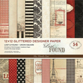 Набір паперу Lost & Found - Union Square від My Mind's Eye, 18 аркушів з глітером