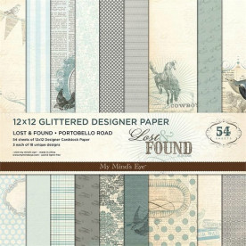 Набір паперу Lost & Found - Portobello Road від My Mind's Eye, 18 аркушів з глітером