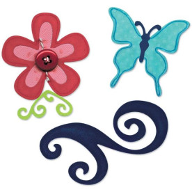 Набір ножів для вирізання Butterfly, Flower & Swirl, 5 шт від Sizzix
