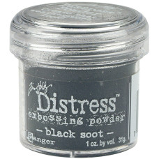 Пудра для ембоссінга Black Soot від Tim Holtz