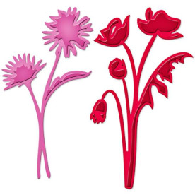 Набор ножей для вырезания и тиснения Asters & Poppies, 2 шт от Spellbinders