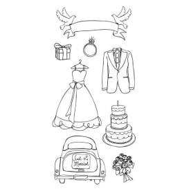 Набір акрилових штампів Wedding, 20х10 см, Claudine Hellmuths