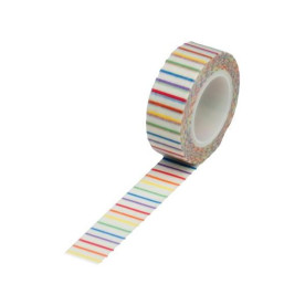 Бумажный скотч Rainbow Pencil Stripe 9 м, 15 мм от компании Queen and Co