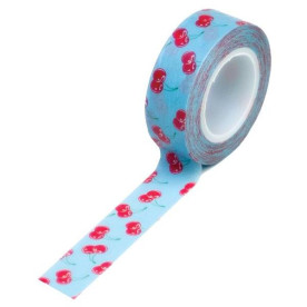 Паперовий скотч Cherries 9 м, 15 мм від компанії Queen and Co
