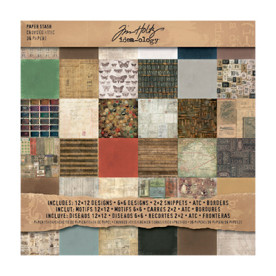 Набір паперу для скрапбукінгу Crowded Attic від Tim Holtz, 36 аркушів