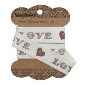 Хлопковая лента "Love", 20 мм, 2 м от компании ScrapBerry's
