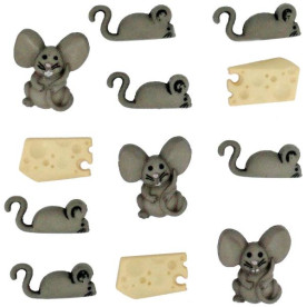 Набор пуговиц Mice & Cheese от Dress It Up, 12 шт