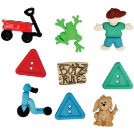 Набор пуговиц Boyz Rule от Dress It Up, 9 шт