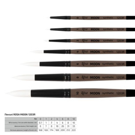 Кисть синтетика круглая, MOON 1203R, №2, к.р. ROSA