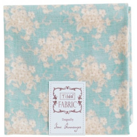 Тканина для рукоділля Білий Квітка Ціан 55х50 см від Tilda