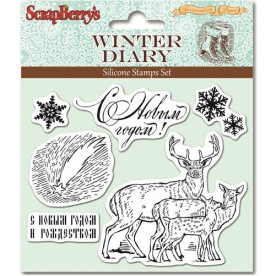 Набор акриловых штампов Зимний дневник 4, ScrapBerry's