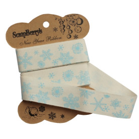 Хлопковая лента "Снежинки", 20 мм, 2 м от компании ScrapBerry's