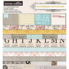 Набір паперу Summer Stories 15х15 см 12 аркушів від Teresa Collins